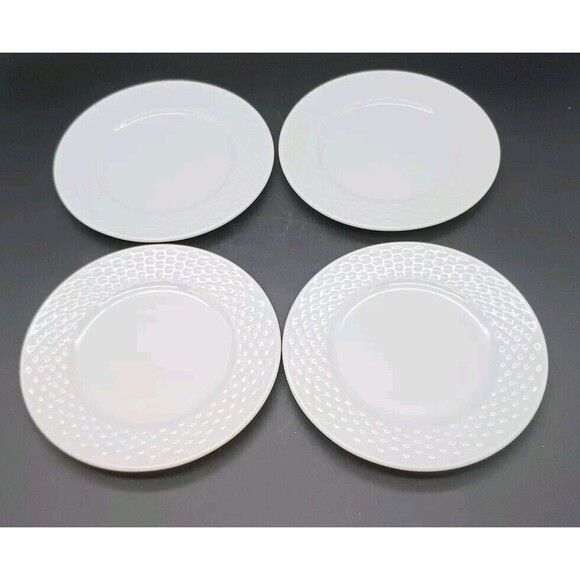4 Mitterteich German Porcelain Bread & Butter Plates Dessert Appetizer Weave - Picture 1 of 6